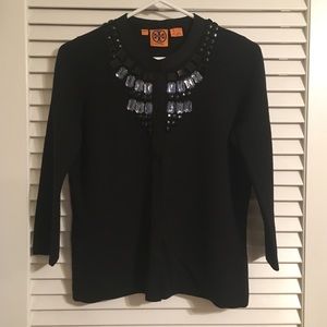 Tory Burch Jeweled Wool Cardigan